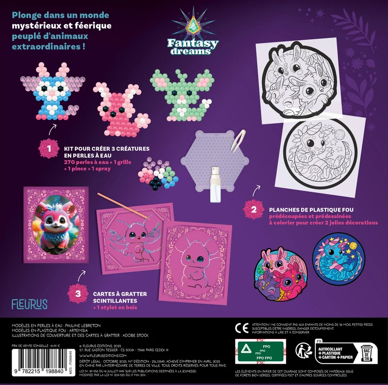 Coffret Multi-Activités Fantasy Dreams – Perles à Eau, Plastique Fou & Cartes à Gratter