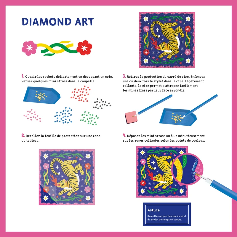 Diamond Art Limistic – Kit Tableau Diamanté | 3000 Mini Strass & 6 Couleurs