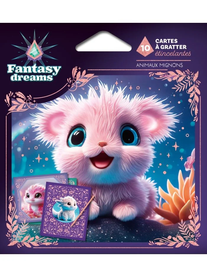 Cartes à gratter étincelantes – Animaux mignons