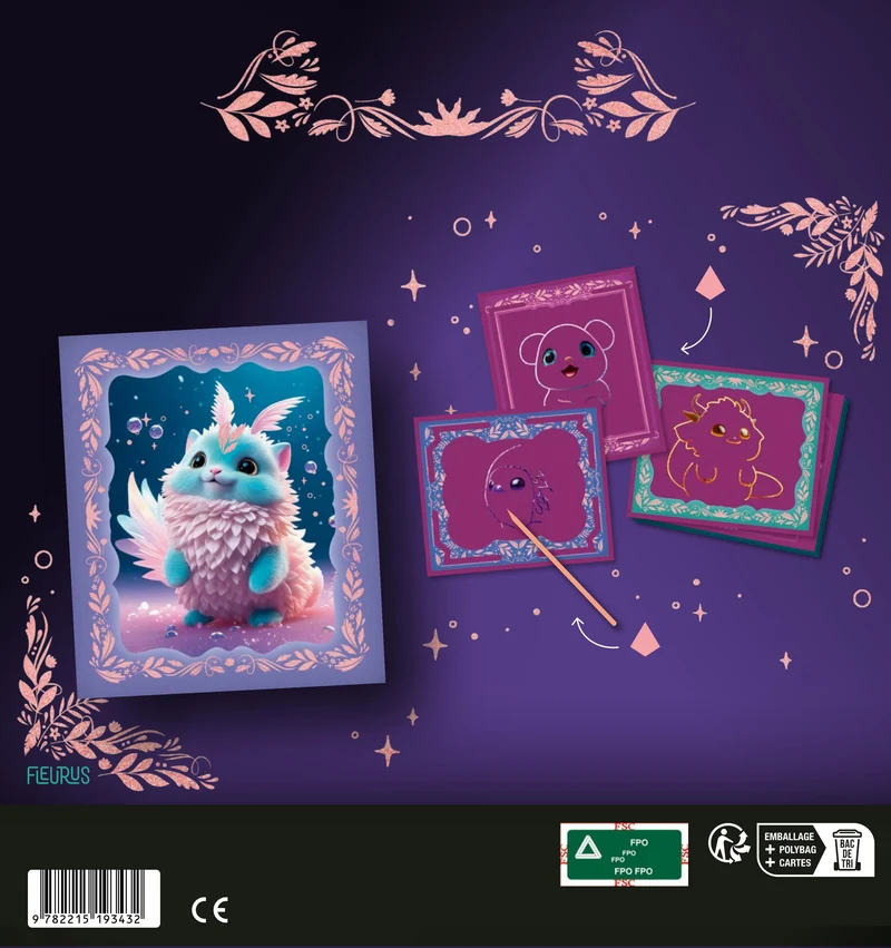 Cartes à gratter étincelantes – Animaux mignons