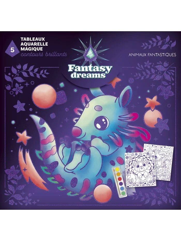 Aquarelle Magique – Animaux Fantastiques | 5 tableaux à peindre
