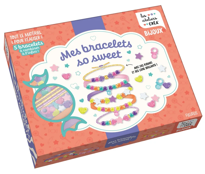 Mes Bracelets So Sweet – Coffret Créatif Perles, Rubans & Liens Brillants