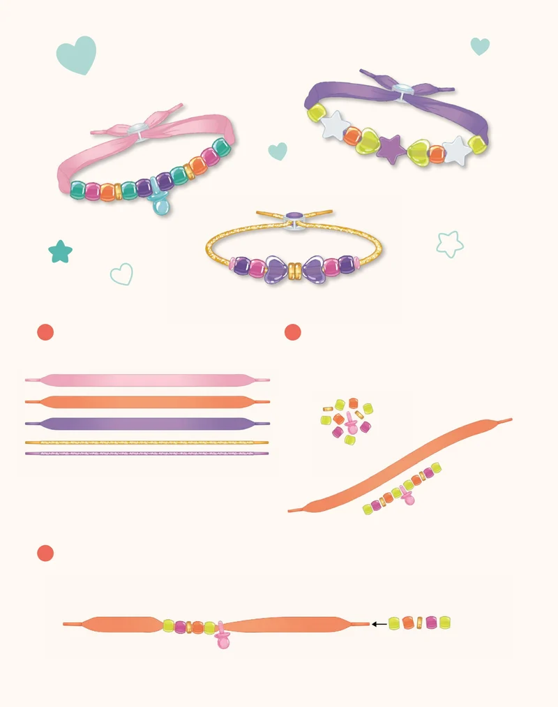 Mes Bracelets So Sweet – Coffret Créatif Perles, Rubans & Liens Brillants