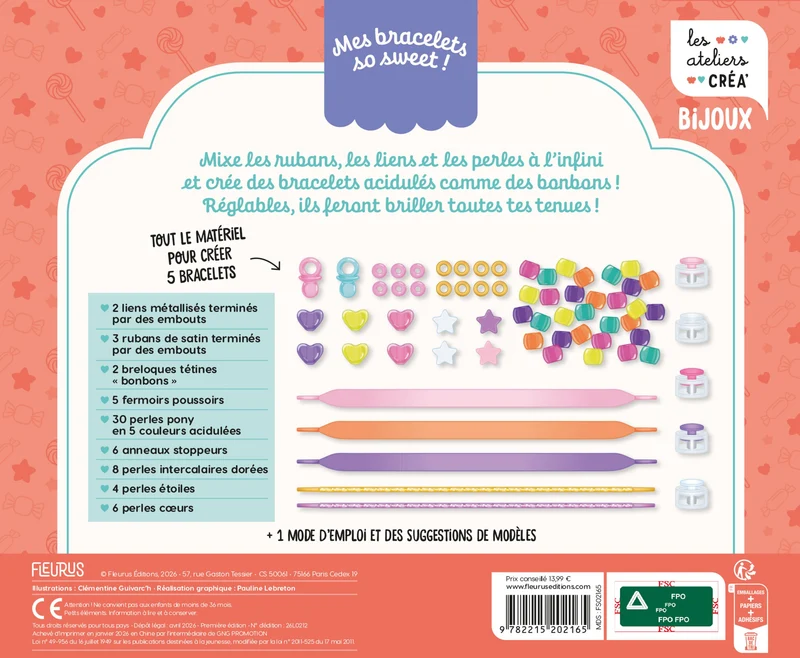 Mes Bracelets So Sweet – Coffret Créatif Perles, Rubans & Liens Brillants