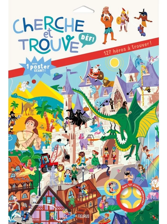 Cherche et Trouve – 127 Héros à Trouver | Poster Géant + Stickers