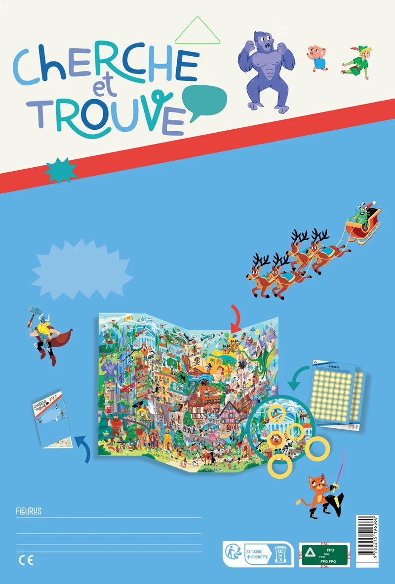 Cherche et Trouve – 127 Héros à Trouver | Poster Géant + Stickers