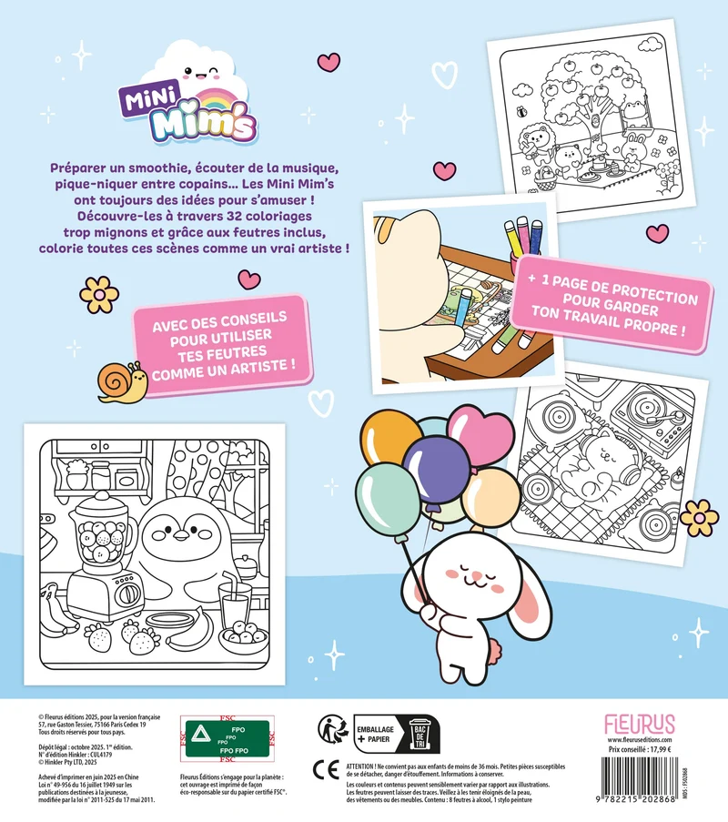 Mon Grand Coffret de Coloriage – 32 Coloriages + 8 Feutres à Alcool | Mini Mim's