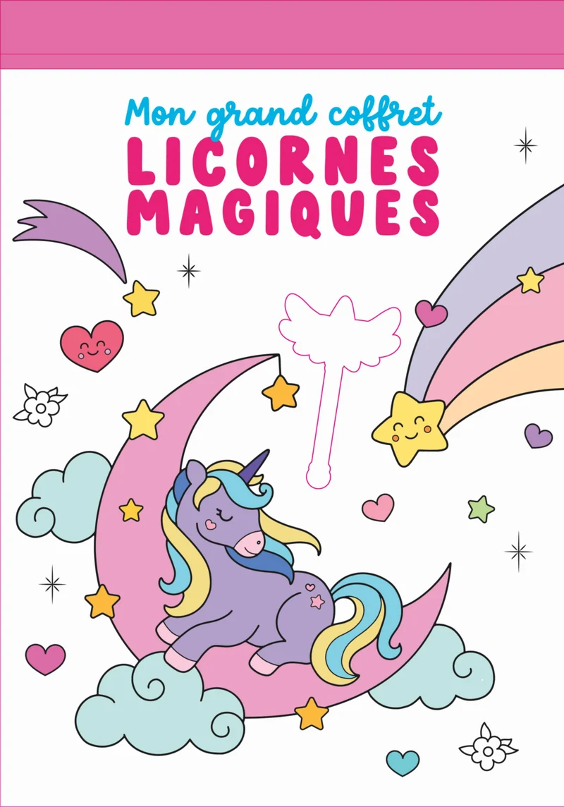 Licornes Magiques – Coffret Coloriage avec Feutres Pastel, Jeux & Stickers