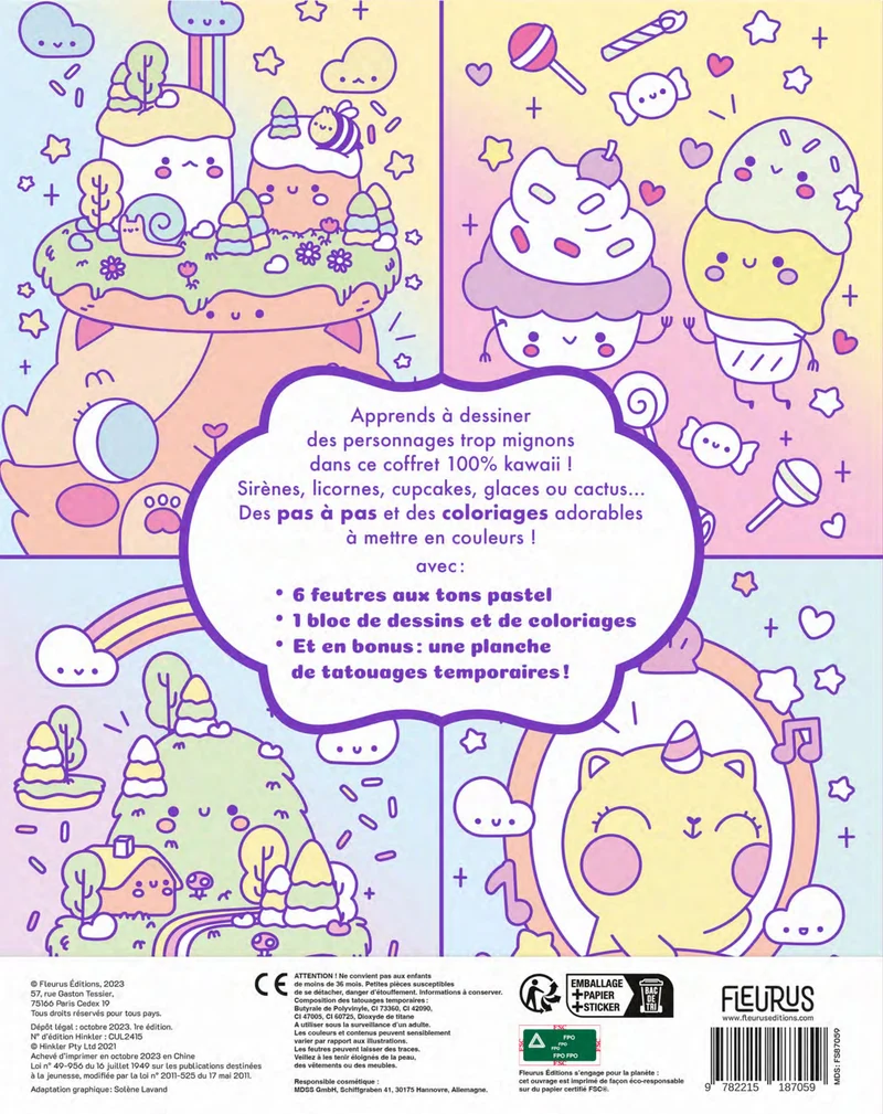 Mon Grand Coffret Passion Kawaii – Dessin, Feutres Pastel & Tatouages