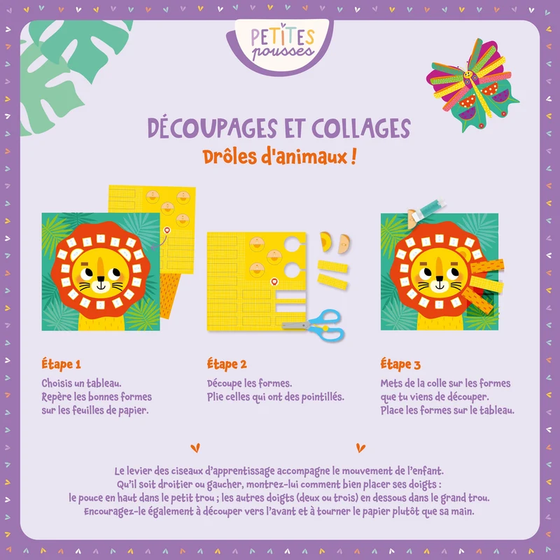 Mes Premiers Découpages et Collages Drôles d'Animaux – Coffret Créatif Maternelle
