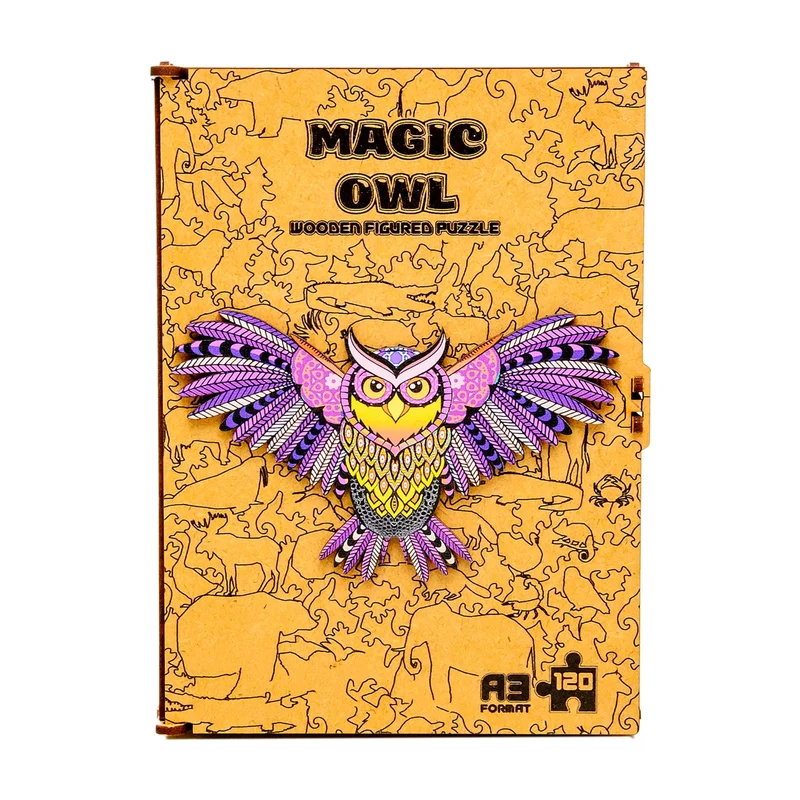 Puzzle en bois à formes Chouette enchantée A3 BusyKids