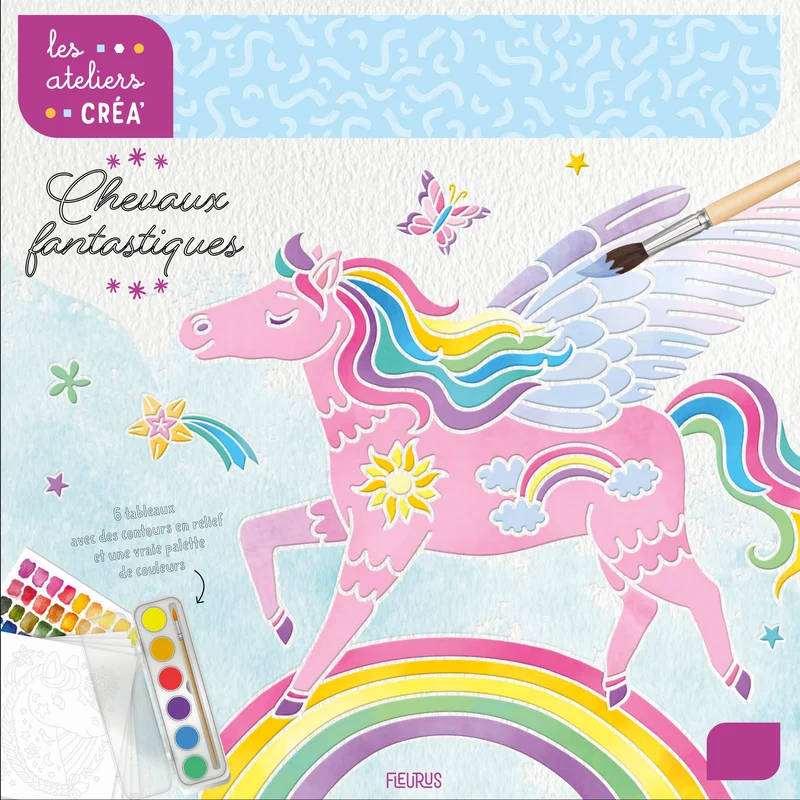Aquarelle Magique Chevaux Fantastiques – Kit Peinture Enfant avec 6 Tableaux