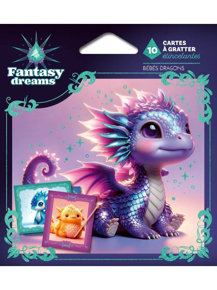 Cartes à Gratter Étincelantes Bébés Dragons – Fantasy Dreams PRECIOSA