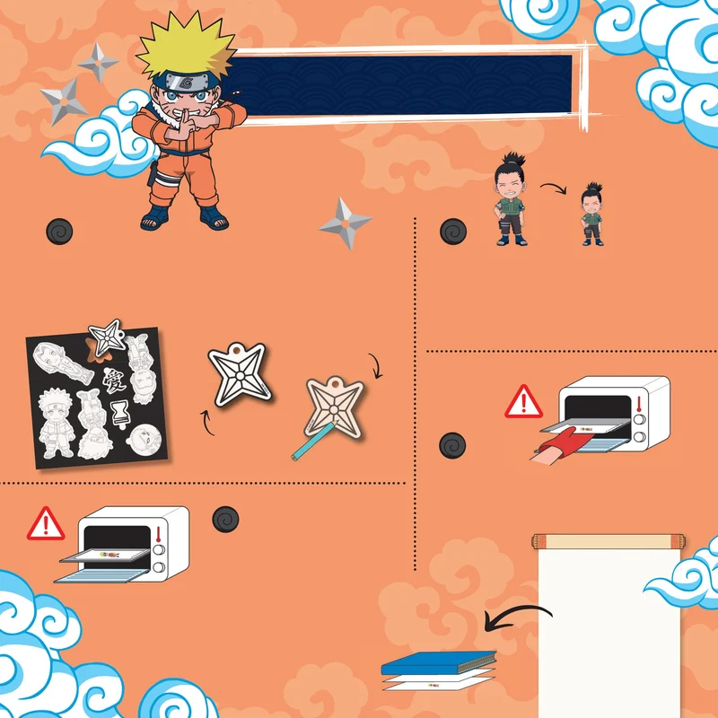 Naruto Plastique Fou – Kit Créatif Aimants, Bracelets & Porte-clés