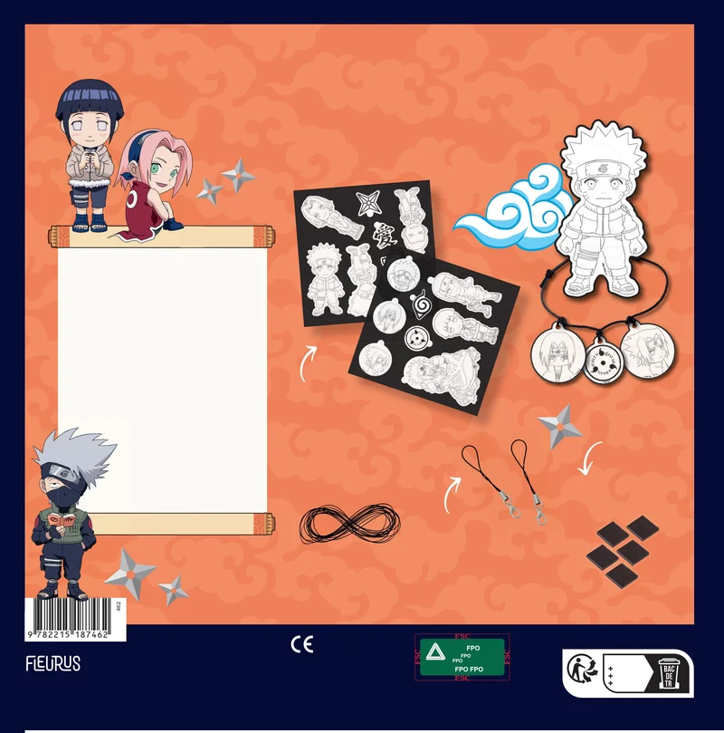 Naruto Plastique Fou – Kit Créatif Aimants, Bracelets & Porte-clés