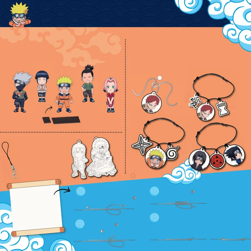Naruto Plastique Fou – Kit Créatif Aimants, Bracelets & Porte-clés