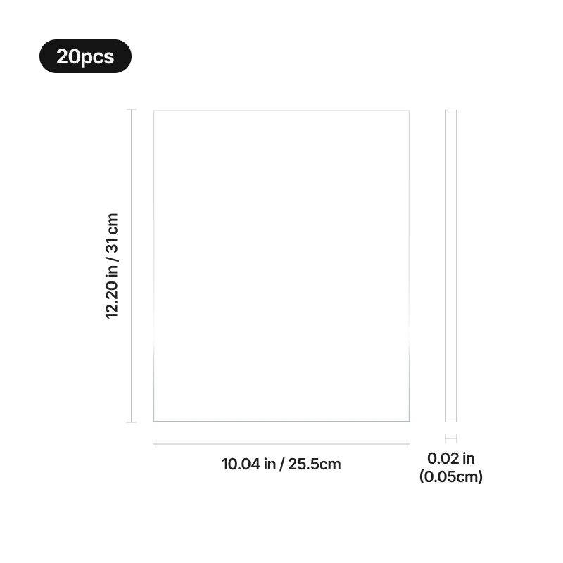 Plaque Transparentes en PETG (20 pcs)