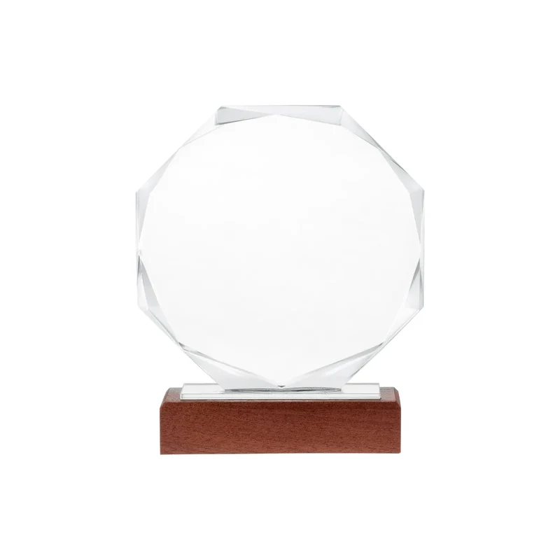 Trophée octogonal en cristal vierge