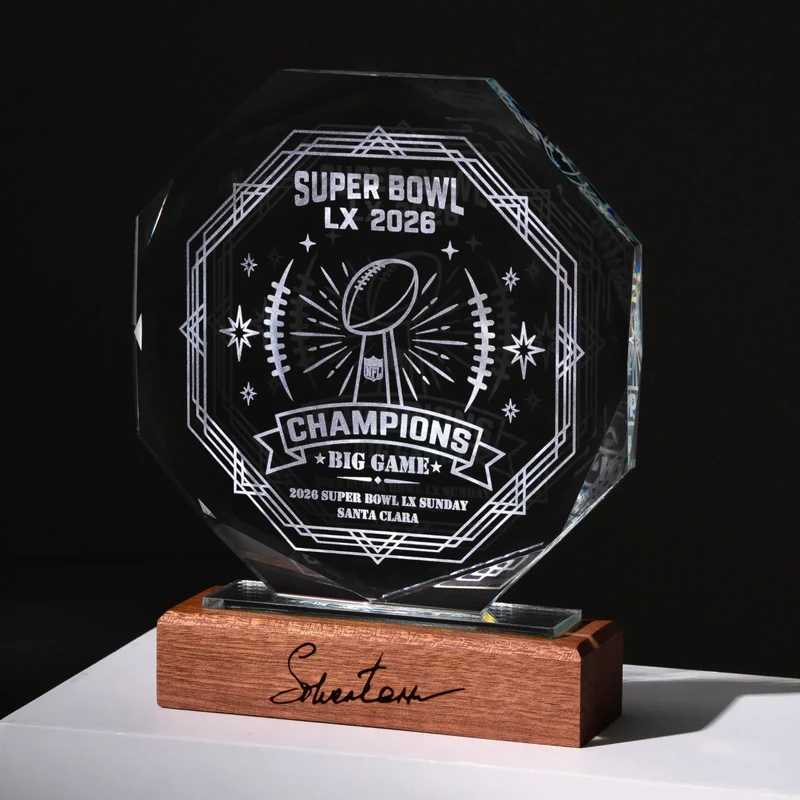 Trophée octogonal en cristal vierge