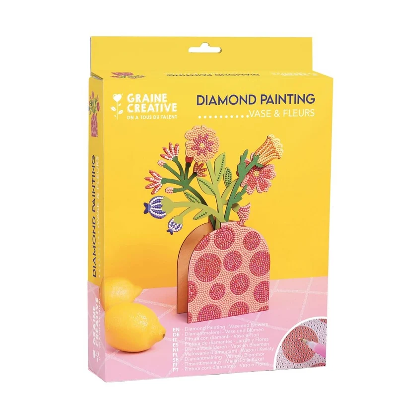 Kit Vase et Fleurs à Strasser Rouge – Diamond Painting Déco DIY