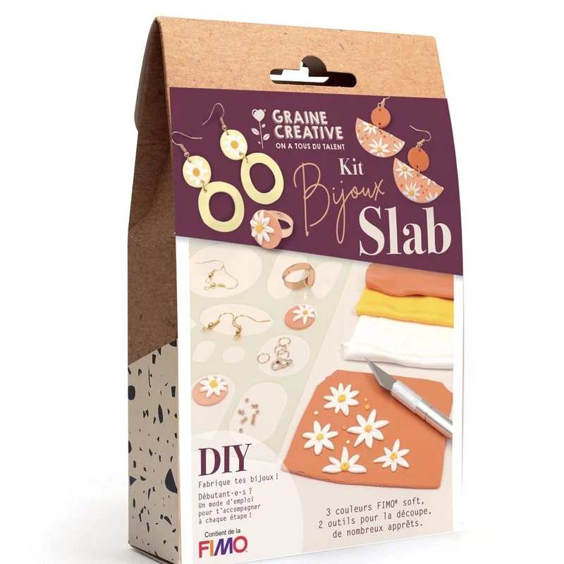 Kit FIMO Bijoux Slab Fleuri – Créez Vos Bijoux en Pâte Polymère