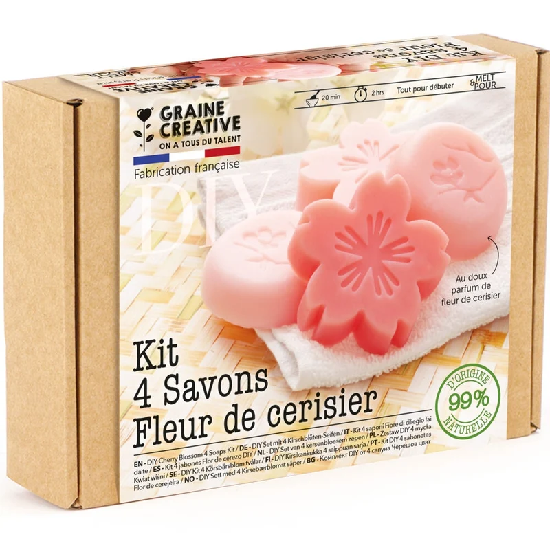 Kit DIY 4 Savons Fleur de Cerisier – Atelier Savons Sakura à Fabriquer