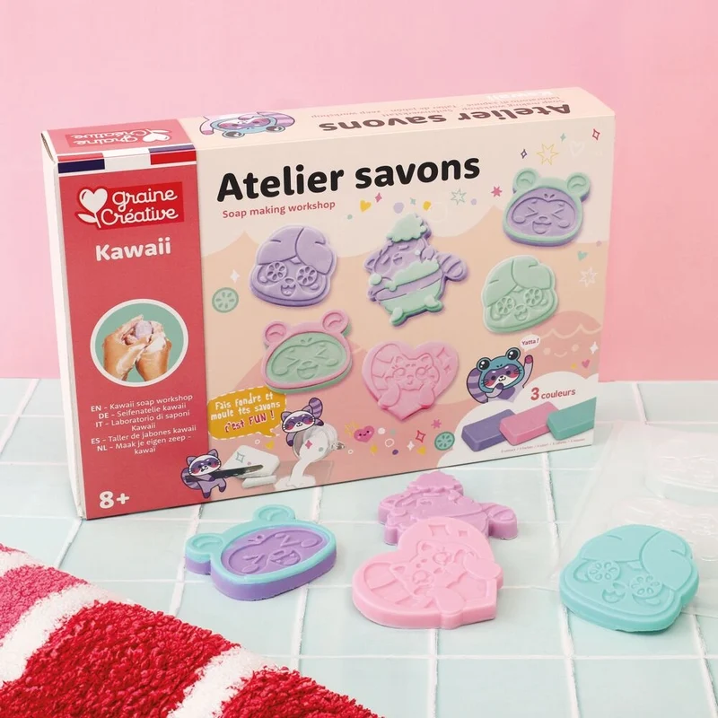 Coffret Atelier de Savons Kawaï – Kit DIY Savons Ratons Laveurs