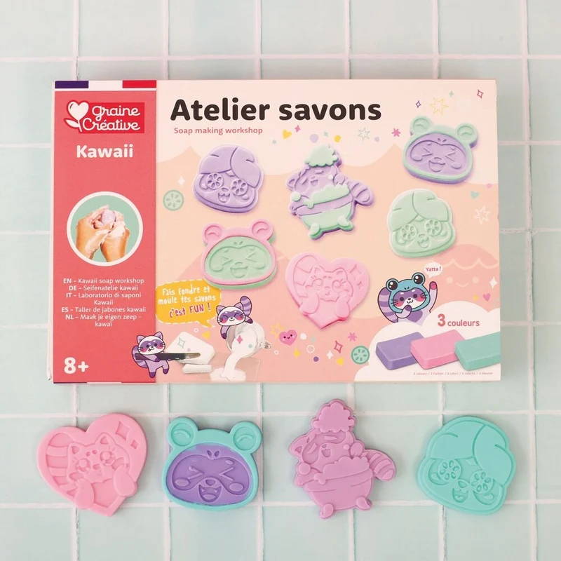 Coffret Atelier de Savons Kawaï – Kit DIY Savons Ratons Laveurs