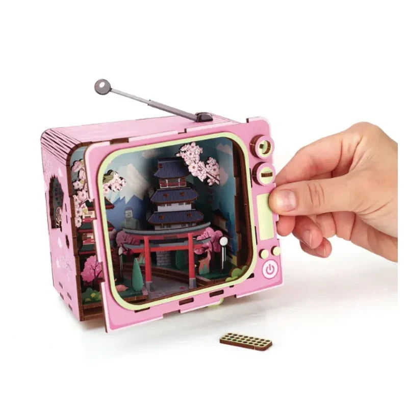 Maquette 3D Bois TV Tokyo – Mini TV Japonaise Lumineuse à Construire