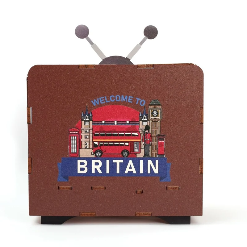 Maquette 3D Bois TV Londres – Mini TV lumineuse à construire