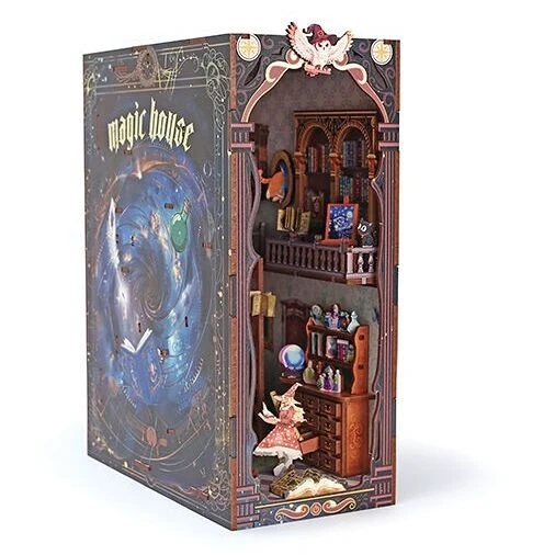 Maquette 3D Bois Magic House – Bibliothèque Magique Lumineuse DIY Graine Créative