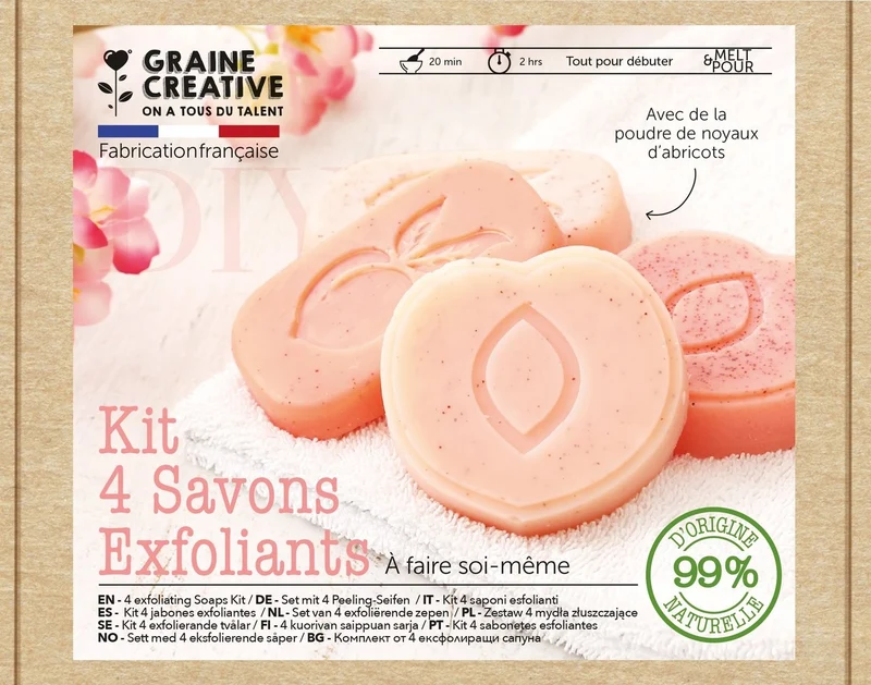 Kit DIY Savons Exfoliants Abricot – Savons naturels maison à fabriquer soi-même