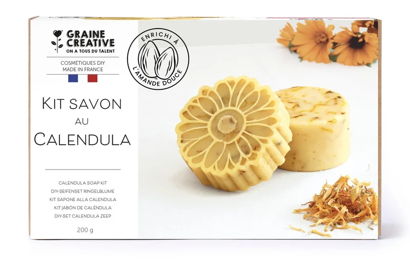 Kit DIY Savons au Calendula & Amande Douce – Savons artisanaux à fabriquer soi-même
