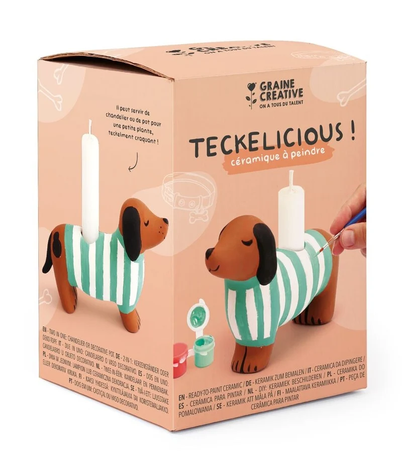 Kit Céramique Teckel à Décorer – Activité DIY Créative Graine Créative