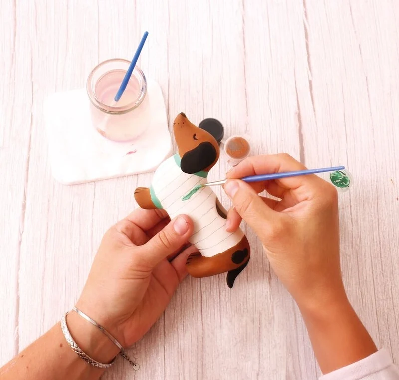 Kit Céramique Teckel à Décorer – Activité DIY Créative Graine Créative