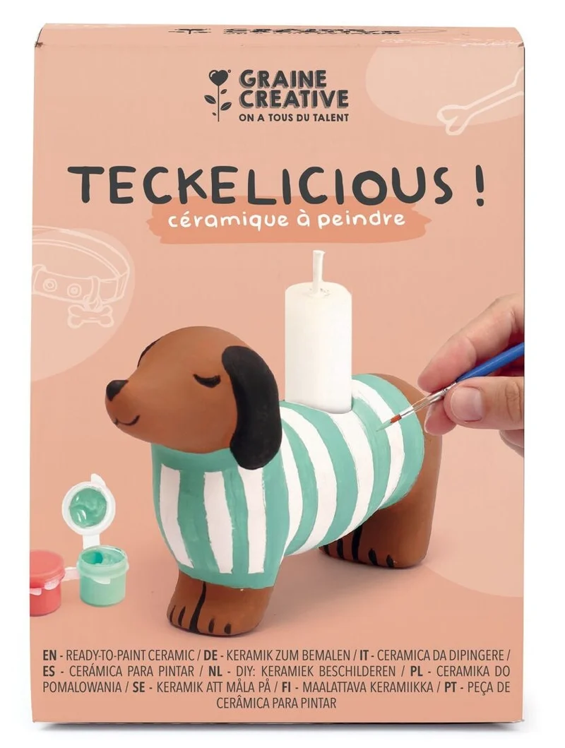Kit Céramique Teckel à Décorer – Activité DIY Créative Graine Créative