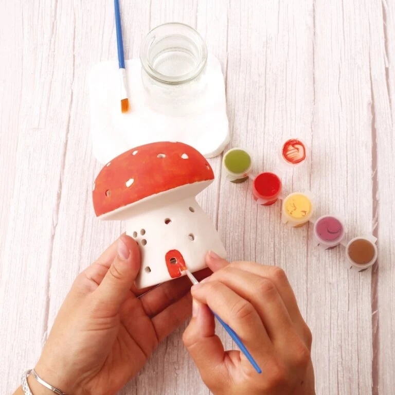 Céramique à Peindre Champignon – Déco DIY Lumineuse Graine Créative