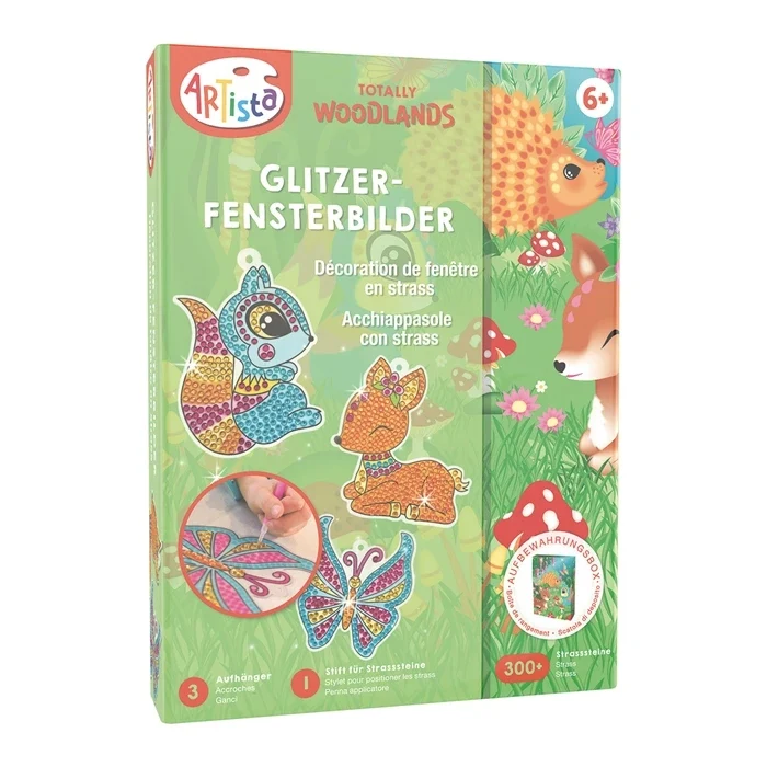 Décoration de Fenêtre en Strass Animaux de la Forêt – Kit Créatif à Suspendre