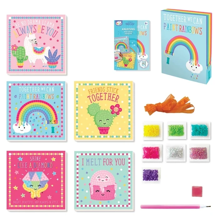 Tableaux à Strass Kawaii – Kit Créatif avec 5 Décorations à Suspendre