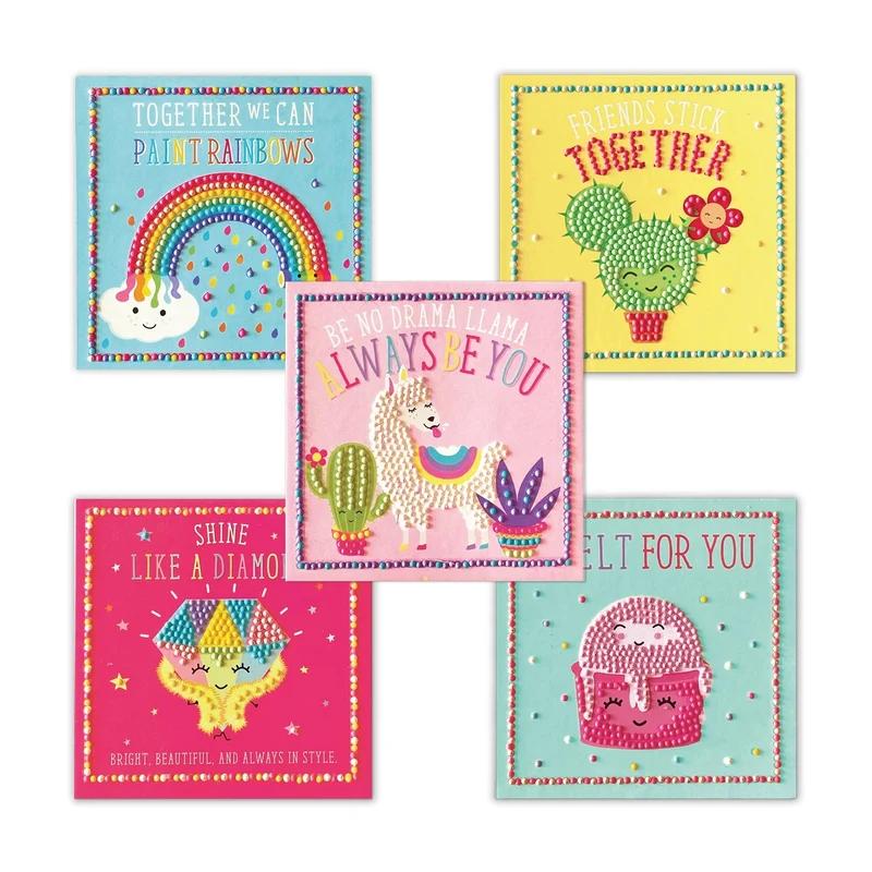 Tableaux à Strass Kawaii – Kit Créatif avec 5 Décorations à Suspendre