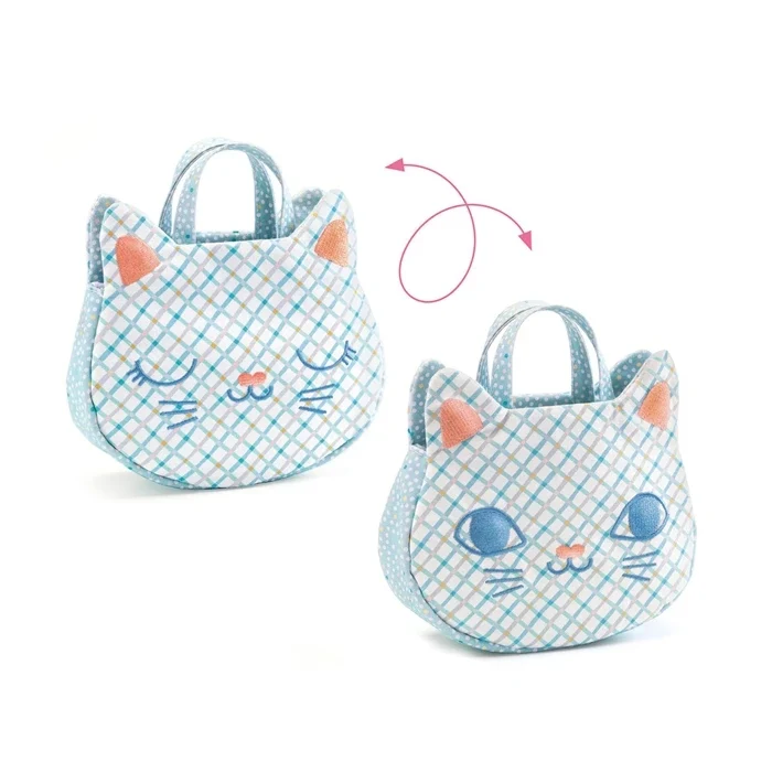Sac Bébé Chat Djeco – Jeu d'Imitation avec Téléphone, Clés & Montre