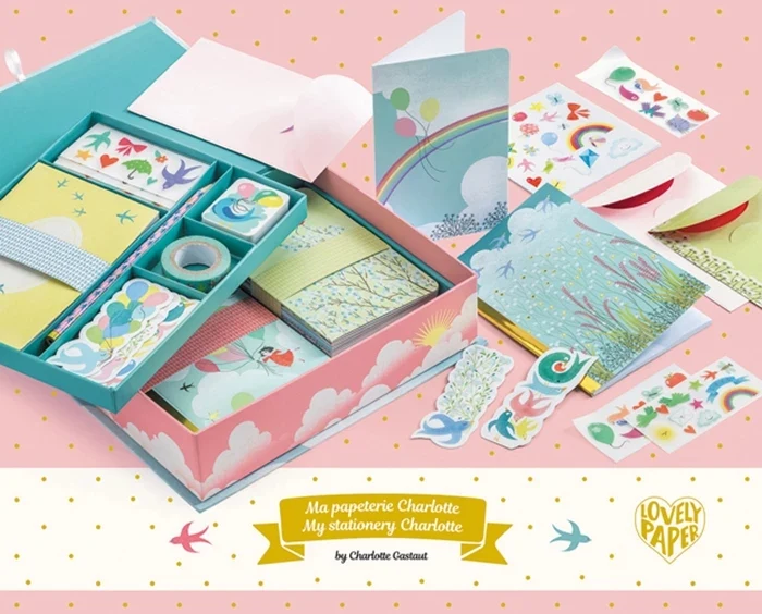 Papeterie Box Charlotte Djeco – Coffret Papeterie Créative Lovely Paper