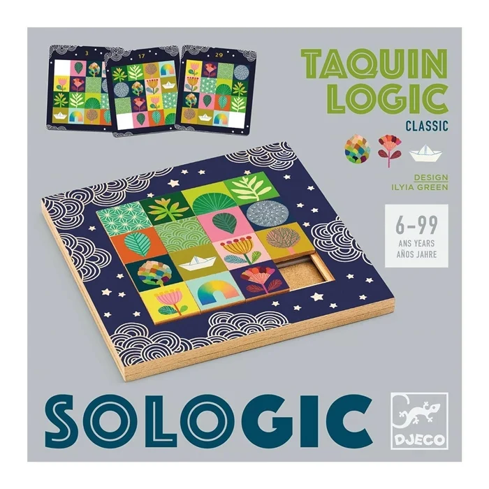 Taquin Logic Djeco Sologic – Jeu de Logique en Bois dès 6 Ans