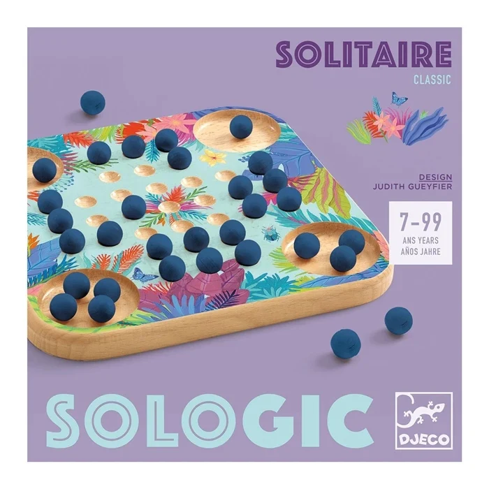 Solitaire en Bois Djeco Sologic – Jeu de Logique Traditionnel dès 7 Ans