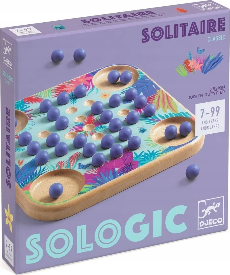 Solitaire en Bois Djeco Sologic – Jeu de Logique Traditionnel dès 7 Ans