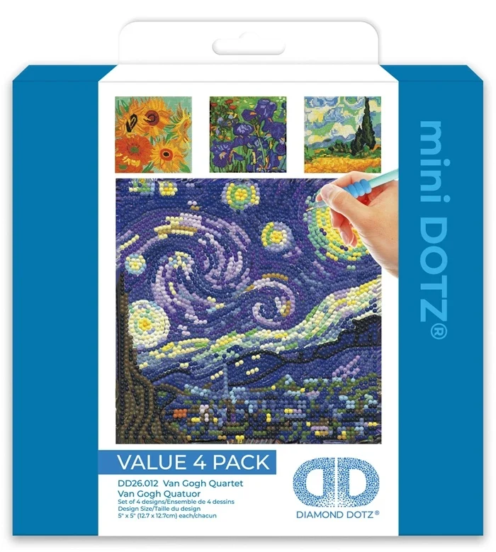 Mini DOTZ® Van Gogh Quartet – Kit Diamond Painting 4 Chefs-d'Œuvre de Van Gogh