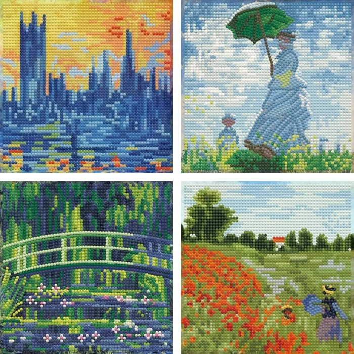 Mini DOTZ® Monet Experience – Kit Diamond Painting 4 Chefs-d'Œuvre Impressionnistes