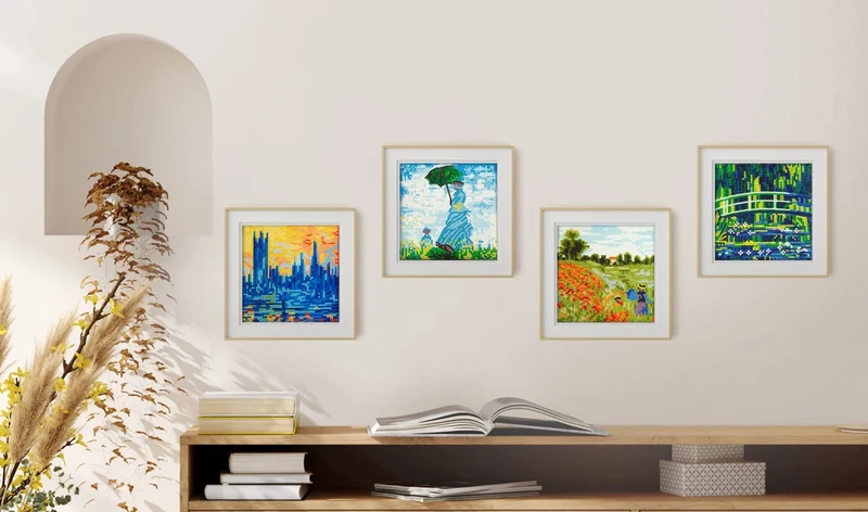Mini DOTZ® Monet Experience – Kit Diamond Painting 4 Chefs-d'Œuvre Impressionnistes
