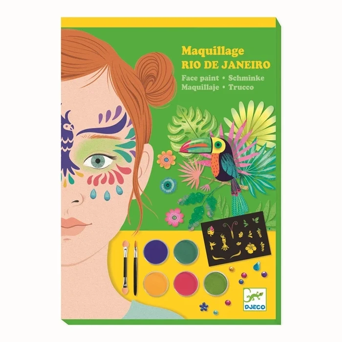 Set de Maquillage Rio de Janeiro Enfant – Perroquet, Papillon & Fleurs | Joy Cadeaux