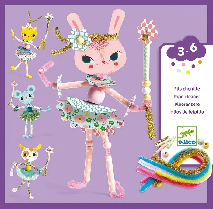 Enfilage Fées Djeco – Kit Créatif Perles & Fils Chenille pour Enfants